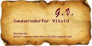 Gaunersdorfer Vitold névjegykártya