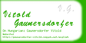 vitold gaunersdorfer business card